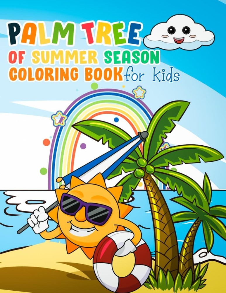 Palm Tree of Summer Season Coloring Book For Kids: A Collection of Fun and Easy
