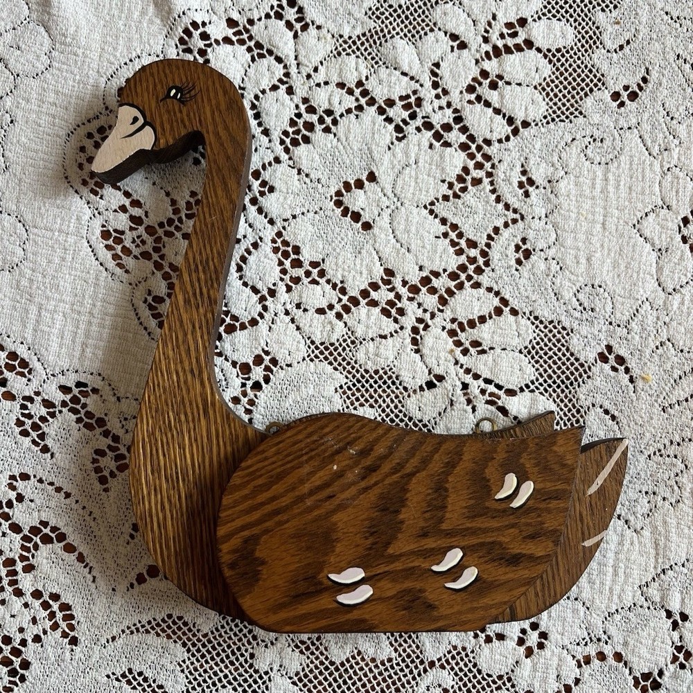 Vintage cottage core wood wall pocket
