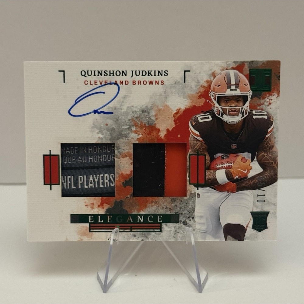 Quinshon Judkins 2025 Panini Impeccable Elegance RPA Helmet Auto 5/10 Browns