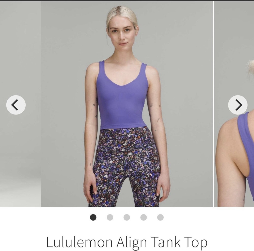 Lululemon Purple Align Tank Cropped Athletic Scoop Neck Stretch Sleeveless