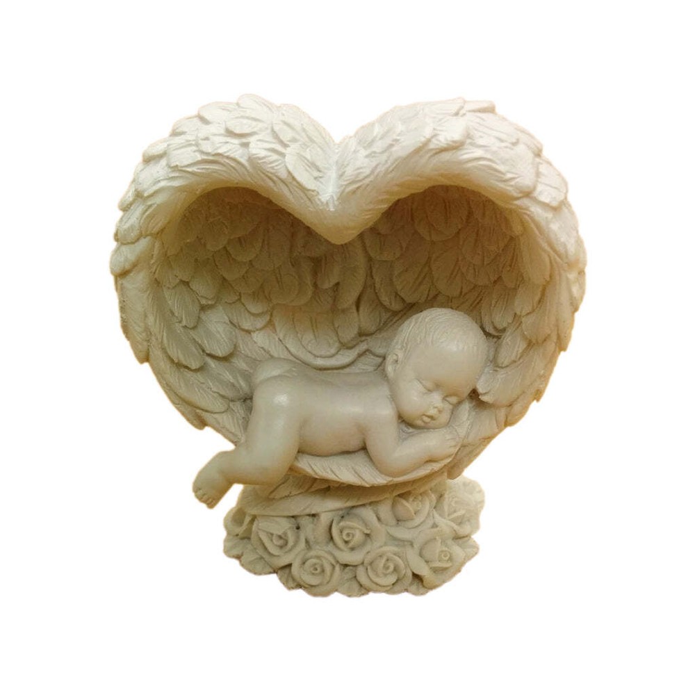 Figura Baby Lying In Heart Wings