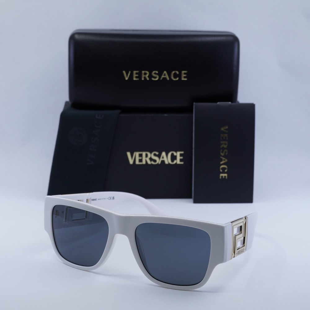 VERSACE VE4403 White Dark Grey Sunglasses 57-20-140 Authentic New