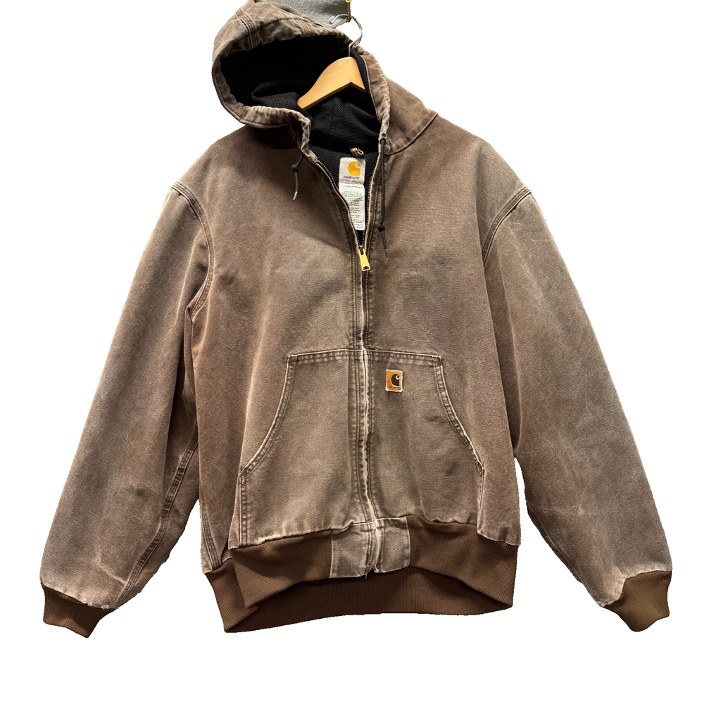 VTG 2004 Carhartt Jacket J25 CHT Chestnut Hooded Utility Thermal Lined Mens XL