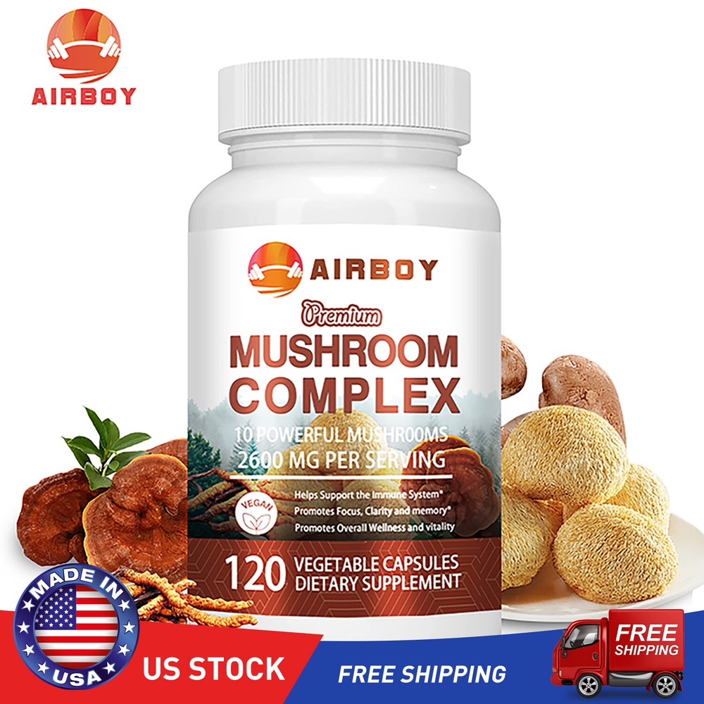 Mushroom Complex Lions Mane for Heart Brain Focus and Memory Support  