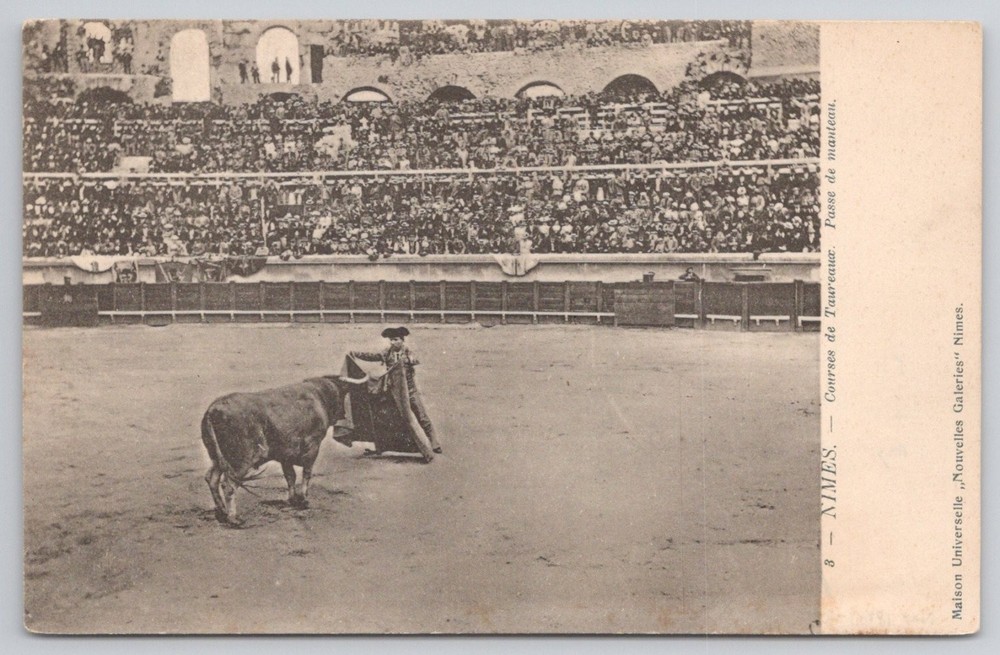 Vintage Nimes France Bullfight Arena Matador Postcard