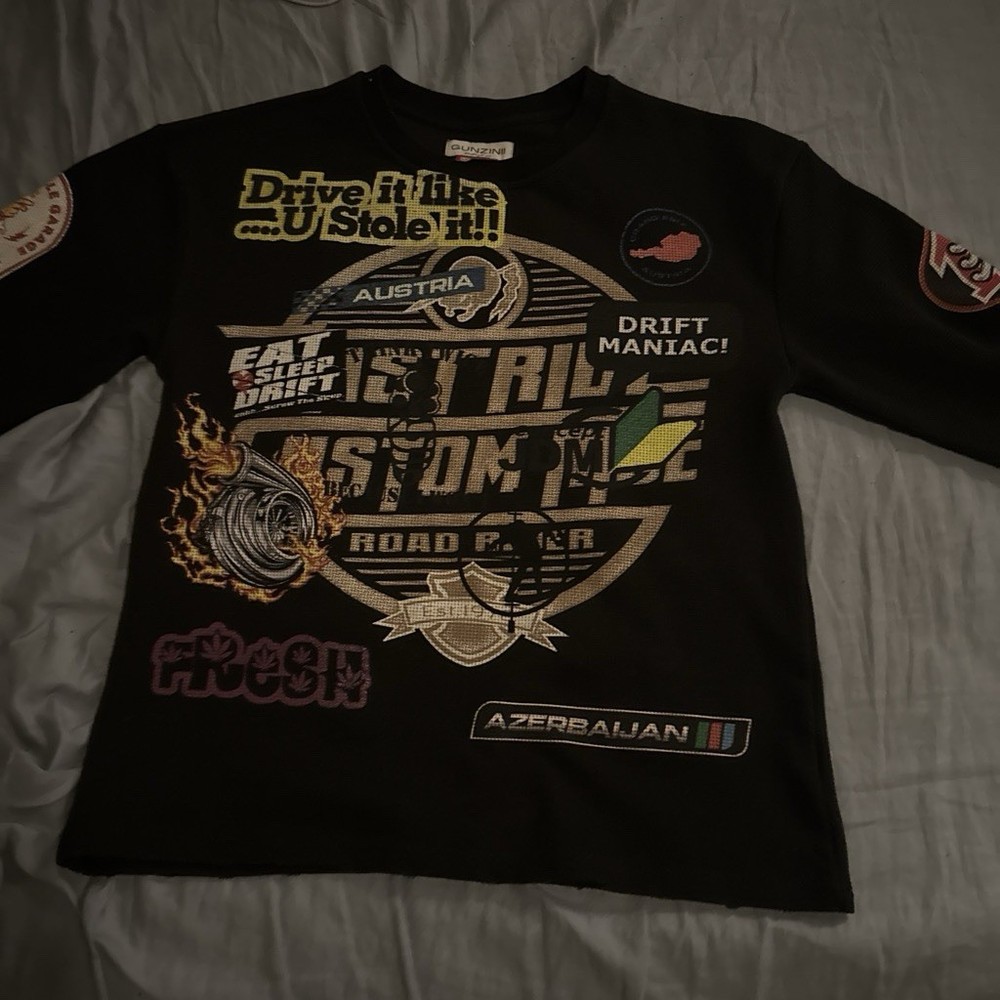 Gunzinii Streetwear Black Male Longsleeve Multicolored