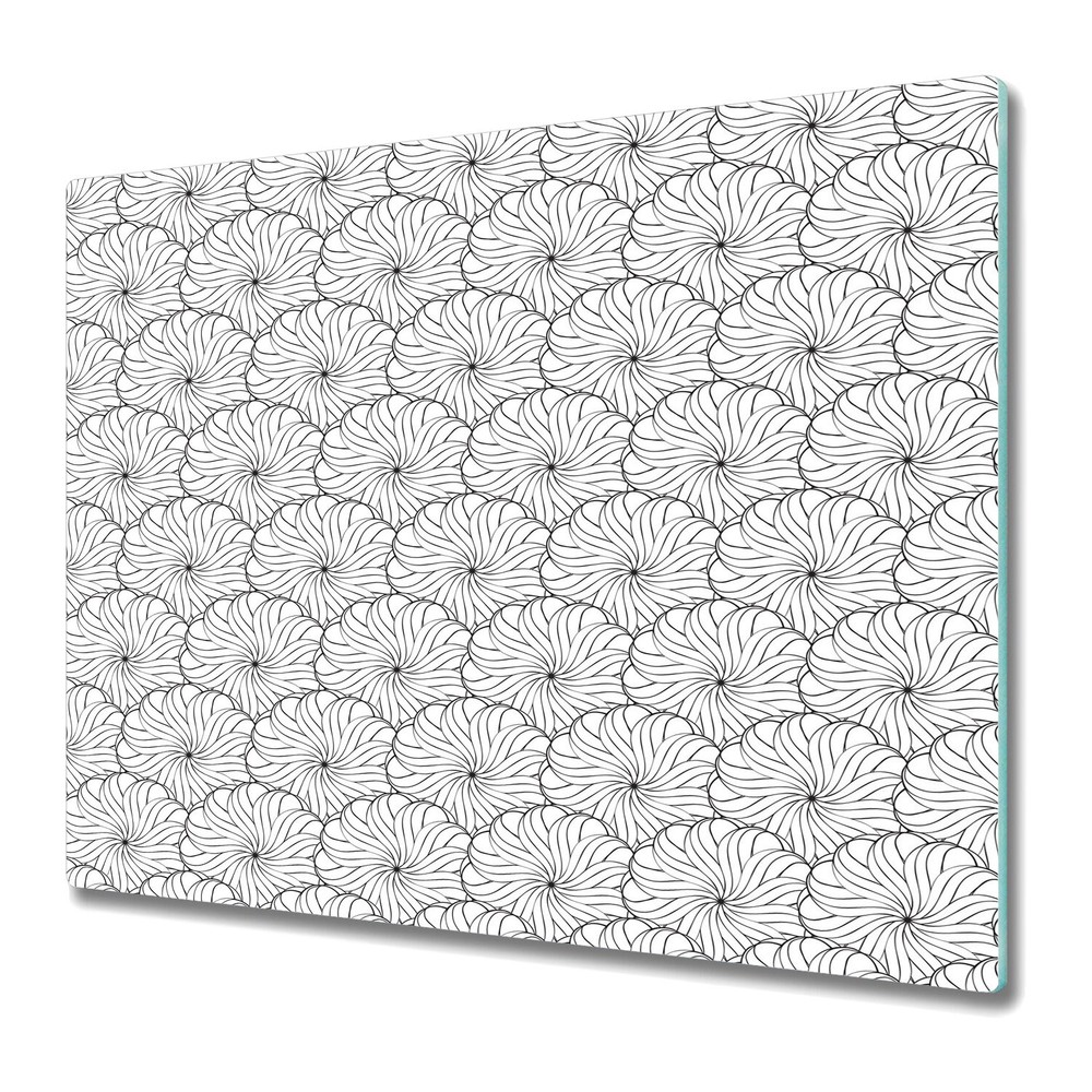 Glass Chopping Board Utensil Board Hand Drawn geometric flowers floral shapes