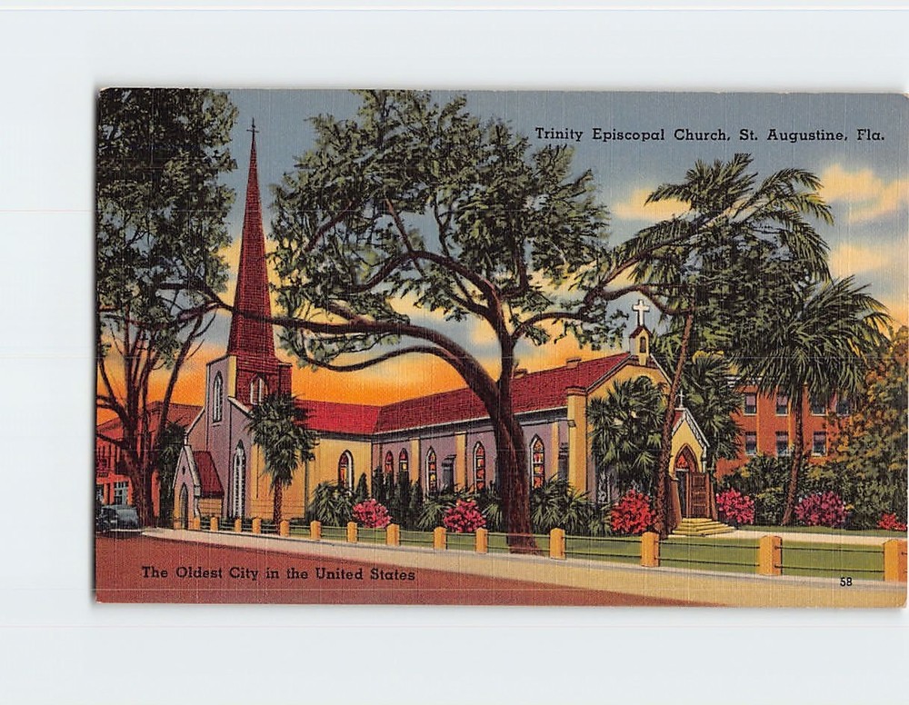 Postcard Trinity Episcopal Church Saint St. Augustine Florida USA North America