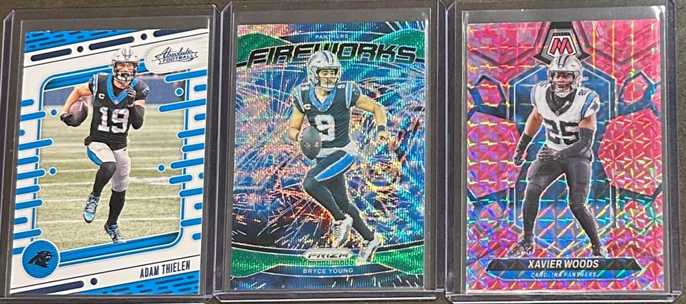 2024 Panini Football Carolina Panthers 3 Card Parallel Trading Lot