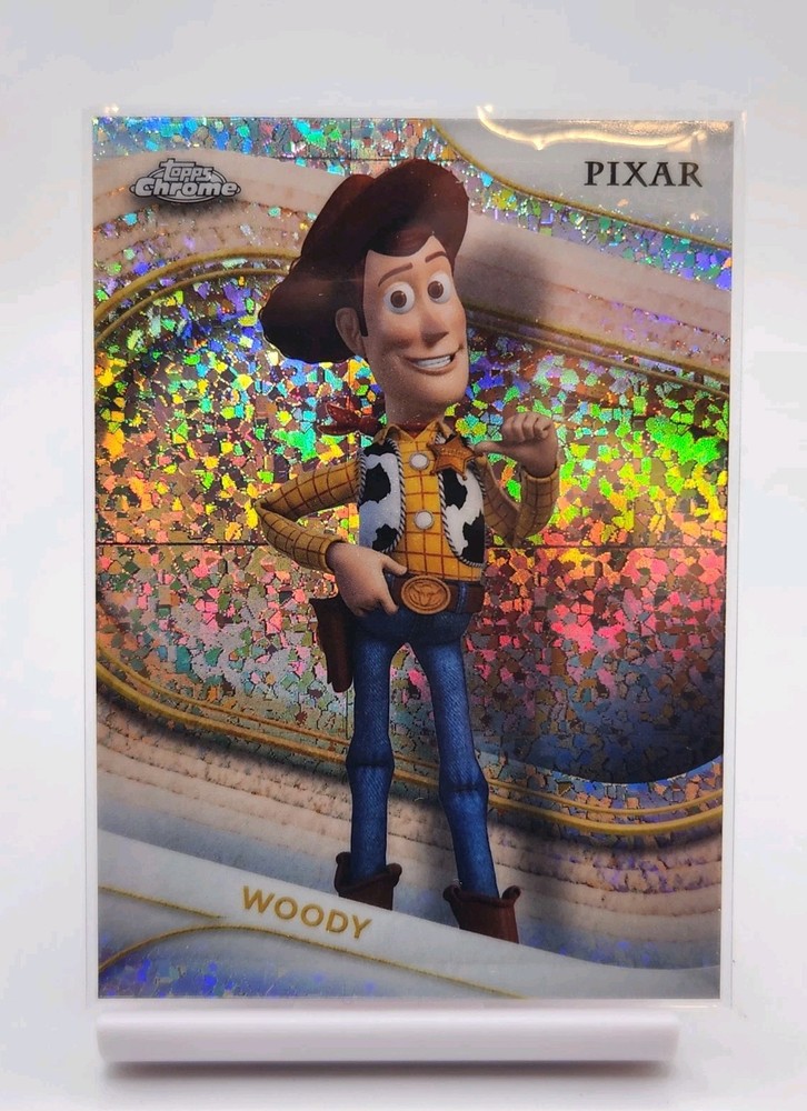 2025 Topps Chrome Disney Woody Mini Diamond Refractor Toy Story #89