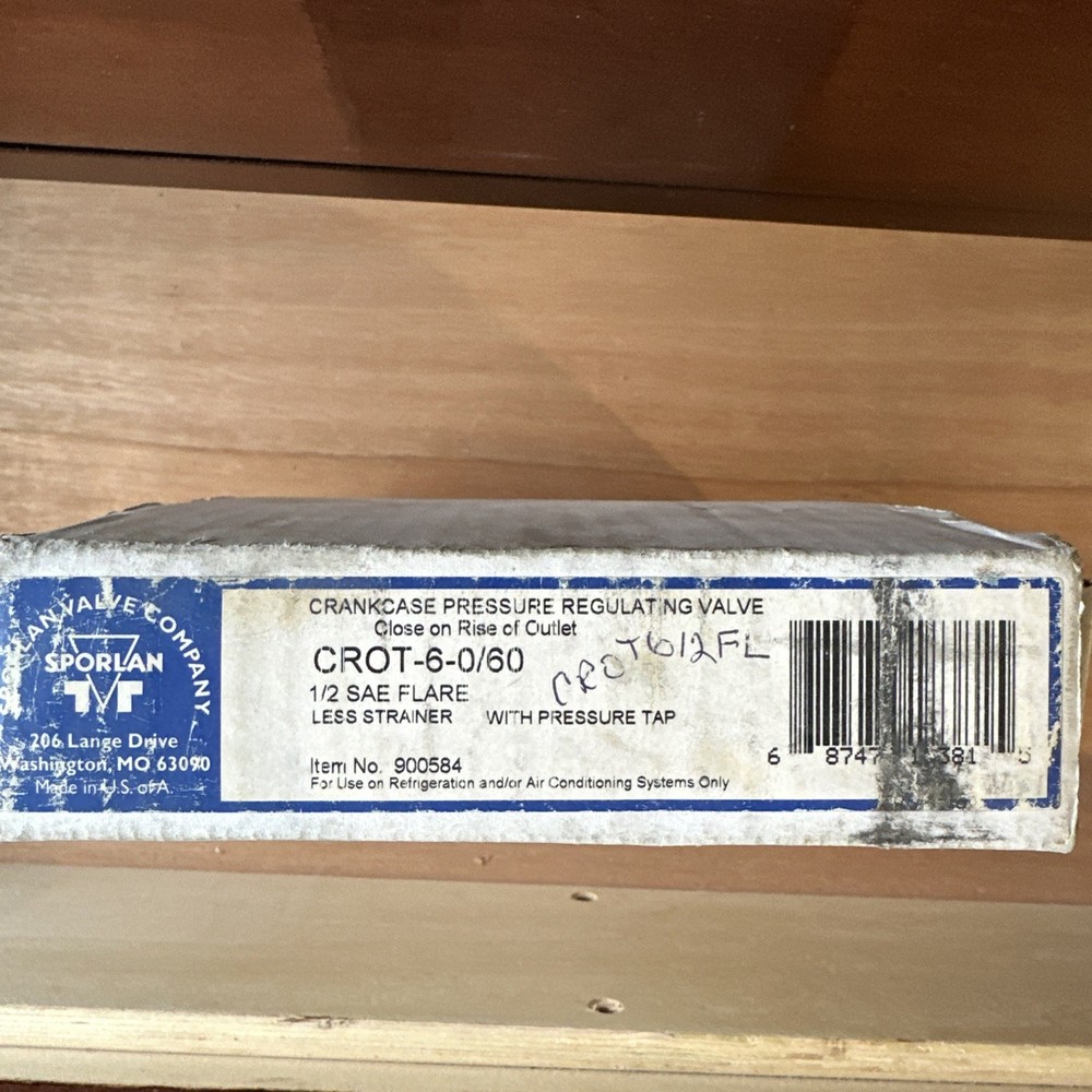 Sporlan CROT-6-0/60 1/2 Crankcase Pressure Regulating Valve w/PressureTap