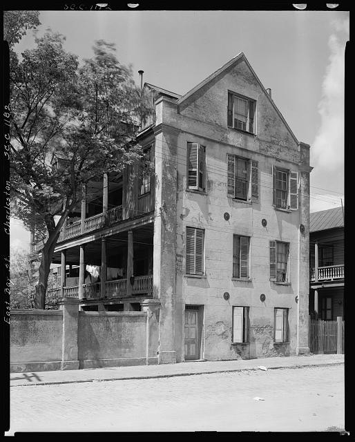 Charleston South Carolina East Bay 1937 historic house facade verandah