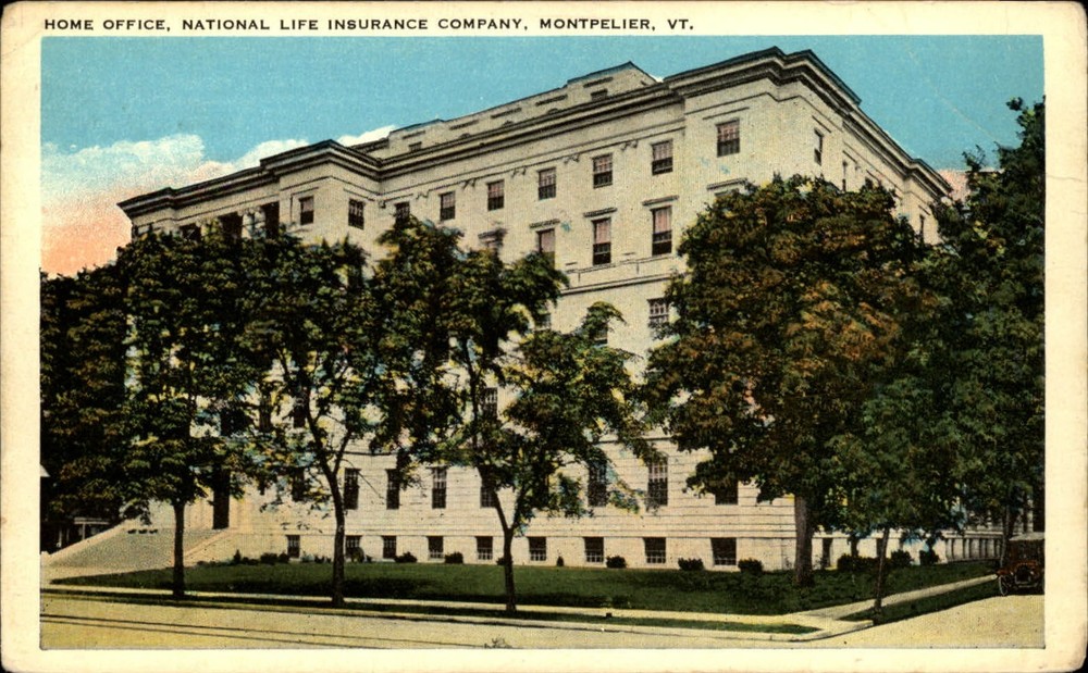 National Life Insurance Co Montpelier Vermont home office ~ 1920s postcard
