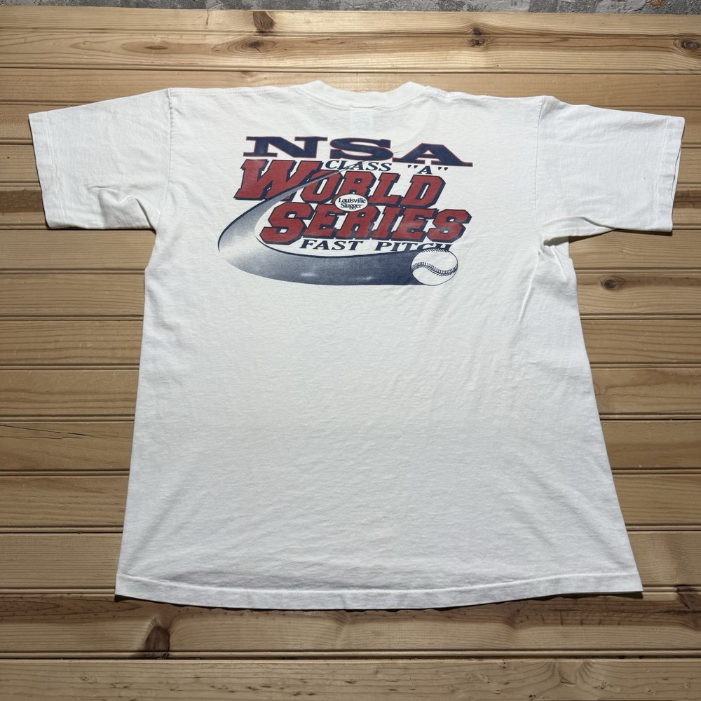 Vintage 1999 NSA World Series Louisville Slugger Fast Pitch Softball Shirt Large