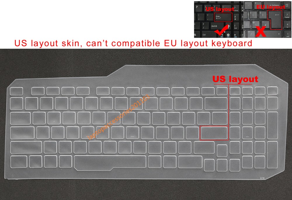 US Keyboard Skin Cover for Asus ZX53V FZ53 FX53V ZX73 GL553VD GL753V FX553 ZX553