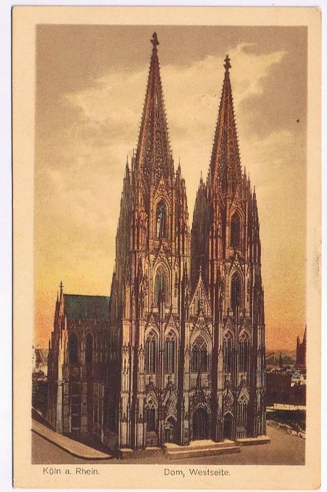 Germany Postcard Westseite Dom Koln a Rhein Church Cathedral JWR