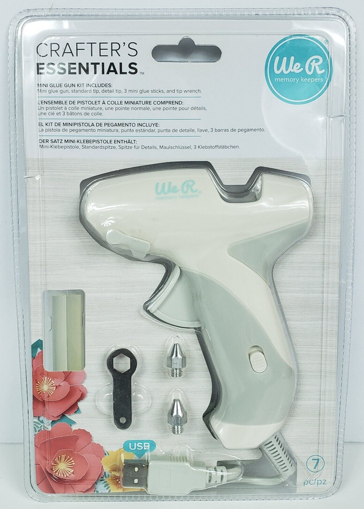 We R Memory Keepers Essentials Crafters, Mini Glue Gun Kit 662067 USB Powered