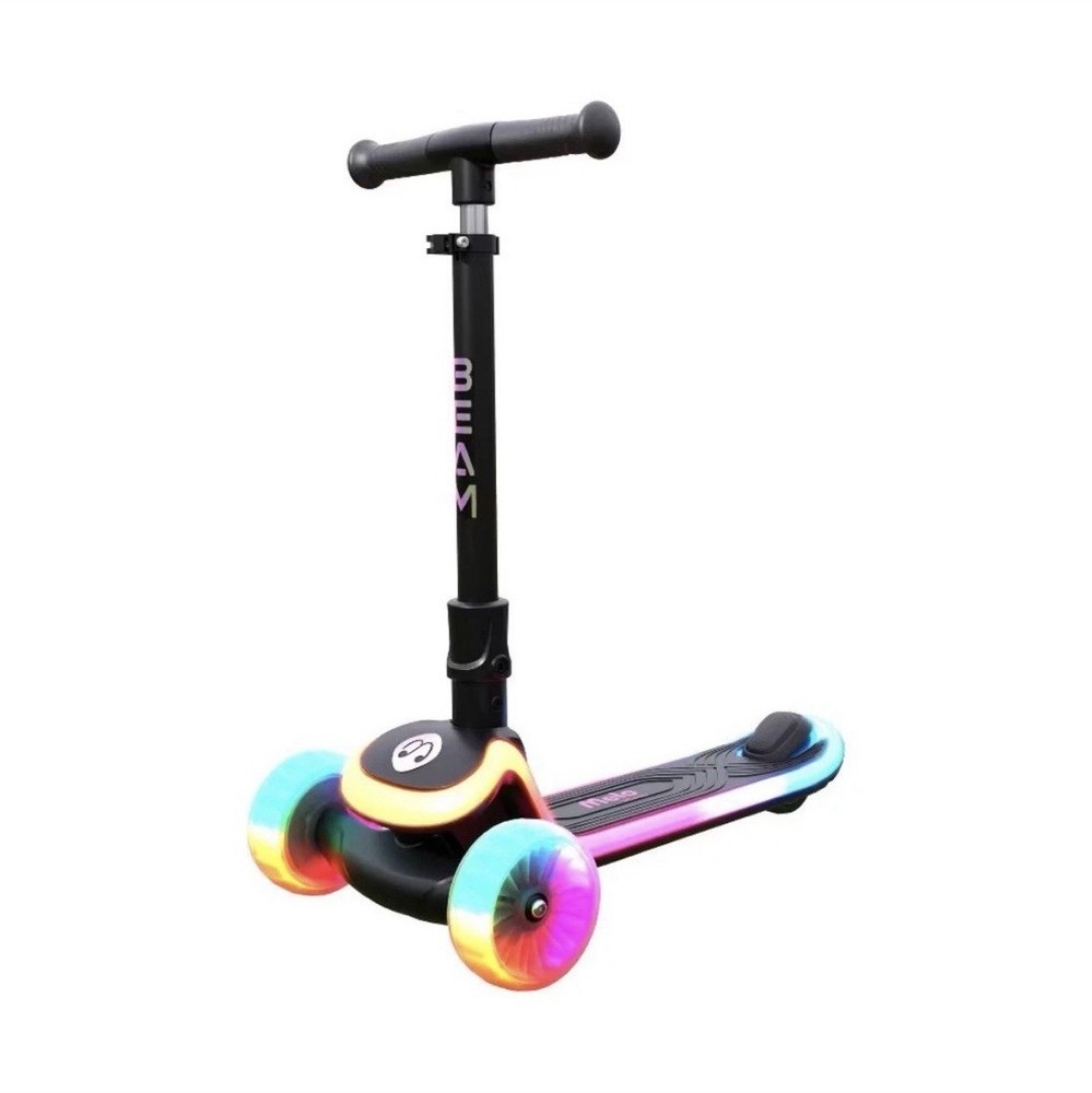 Melo Beam 3 Wheel Kick Scooter with Light Up Wheels - Black