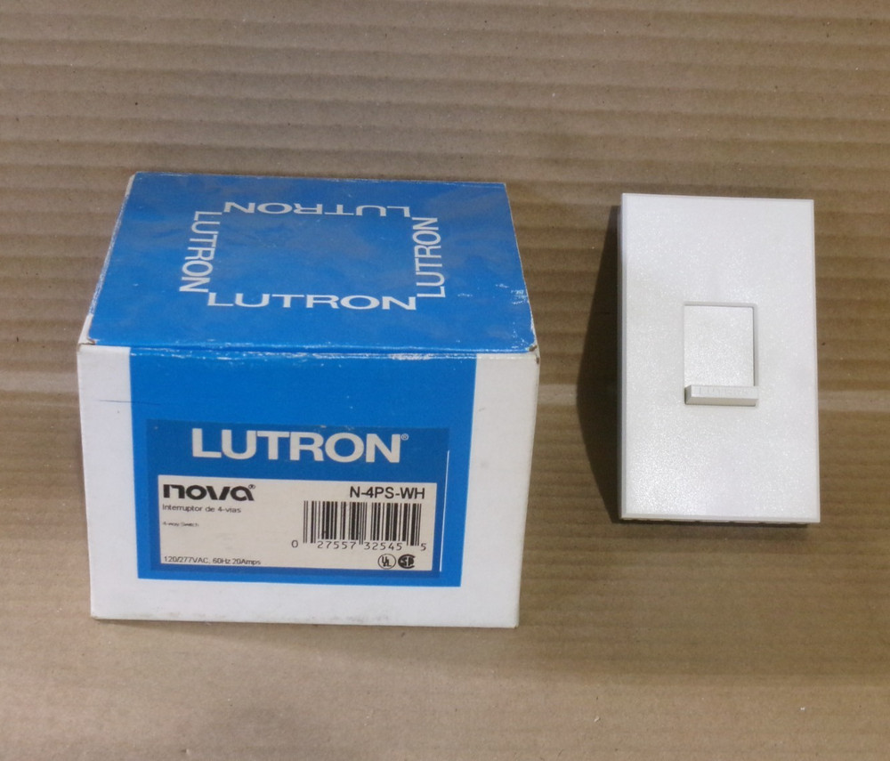 New Lutron N-4PS-WH4 Way Switch 20 Amps 120/277VAC 60Hz AK