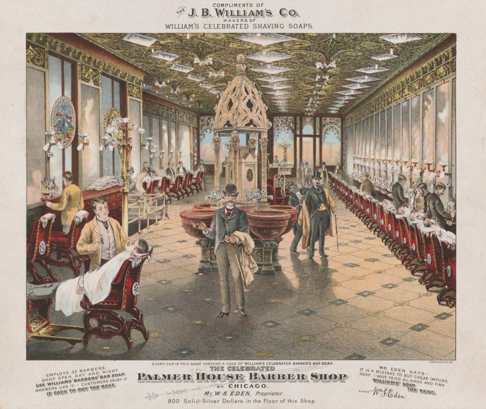 9569.Decoration Poster.Room Wall art.Home decor.Chicago Victorian Barber shop