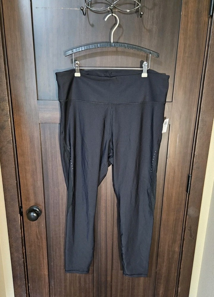 NWT Women's Old Navy Powersoft Go-Dry High-Rise Black Leggings Size XXL Tall
