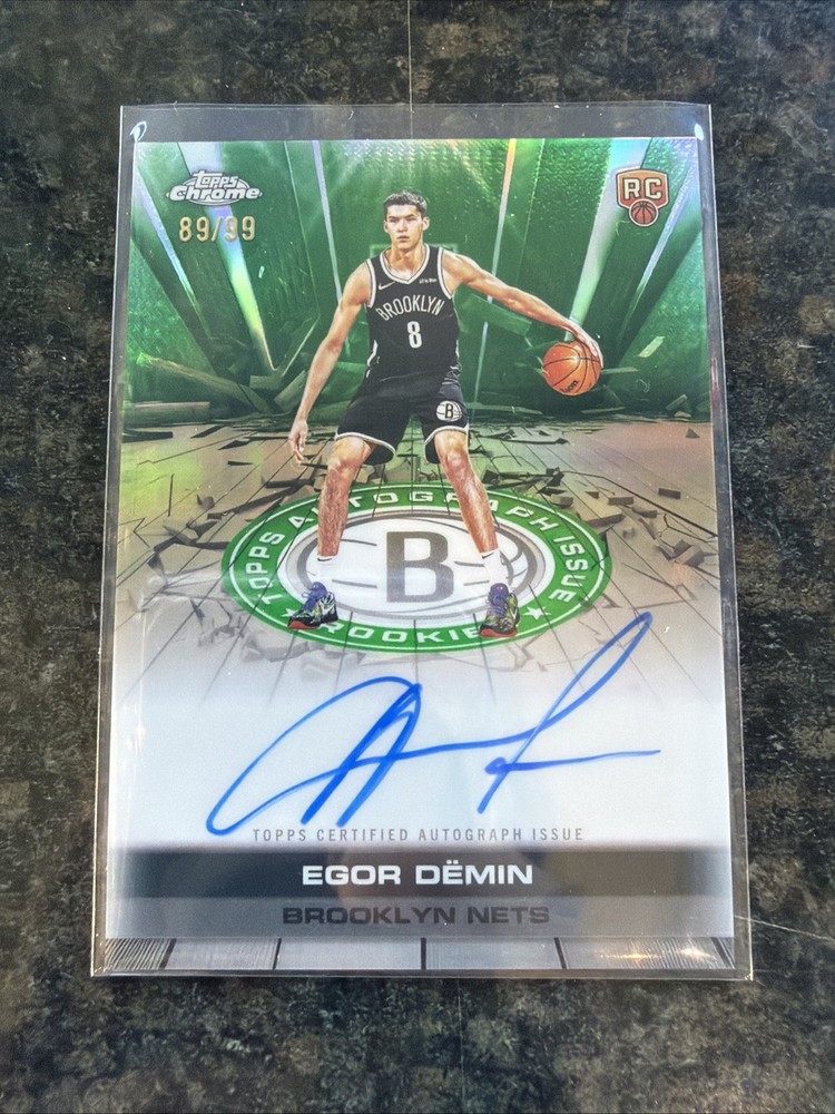 2025-26 Topps Chrome Egor Demin Autograph Issue Refractor Green /99