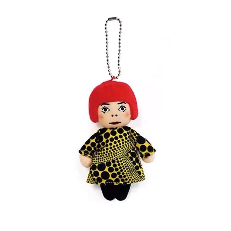 10cm New Yayoi Kusama Humanoid Polka-dot No Face Man Keychain Bag Hanging