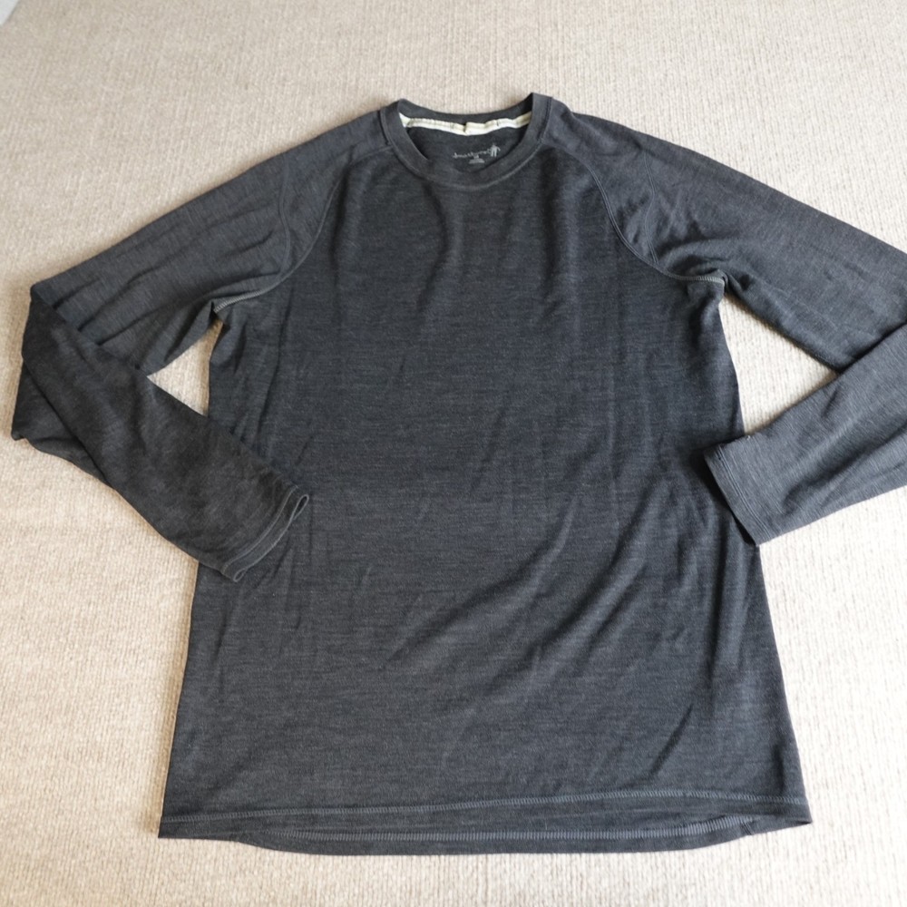 Smartwool Mens Shirt Medium Gray Long Sleeve Raglan 100% Merino Wool