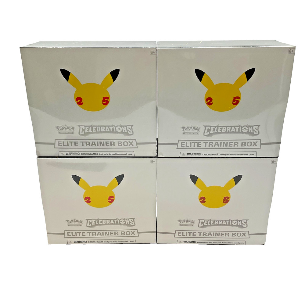 Lot of (4) Pokemon TCG Celebrations Elite Trainer Boxes SEALED ETB NEWPROBSTEIN is actively accepting consignments !!