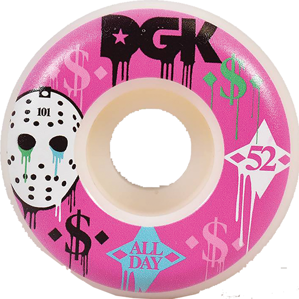 DGK MONOGRAM 52MM 101A WHT/PINK WHEELS SET