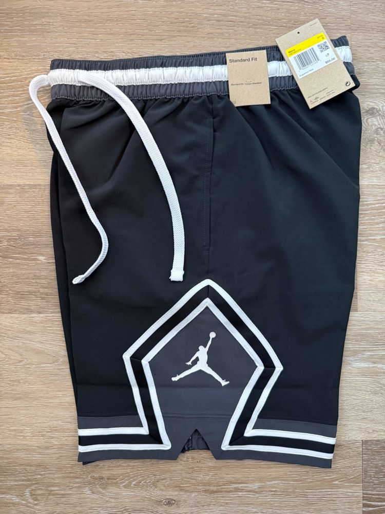 Jordan Sport Dri-Fit Mesh Diamond Basketball Shorts Black HF9910-010 Men's Small