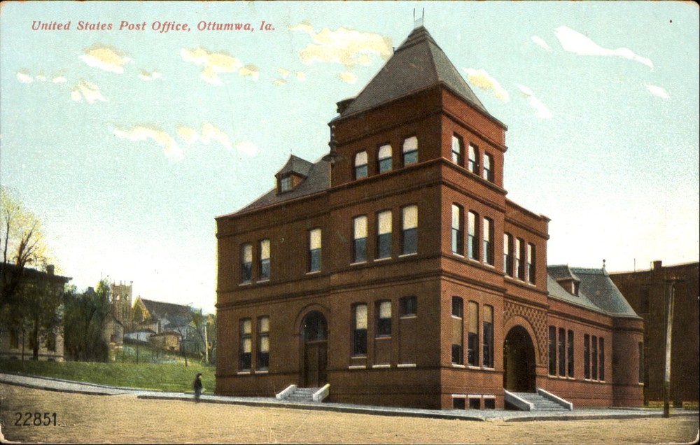 Ottumwa Iowa IA ~ Post Office ~ c1910