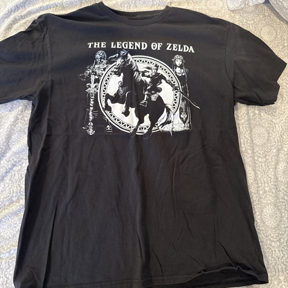 Legend of Zelda Shirt Size L Link Epona Ganondorf Nintendo Geeknet Black Tee