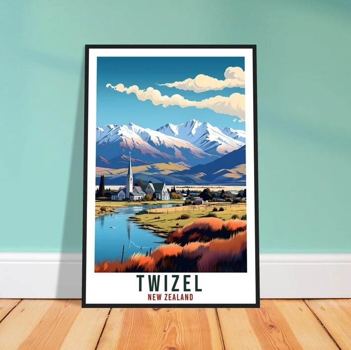 Twizel New Zealand Travel Print Wall Art Hanging Decor
