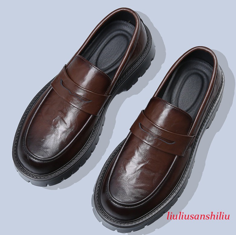 Mens Round Toe Platform Creeper Loafers Gothic Casual Thick Sole Business Shoes
