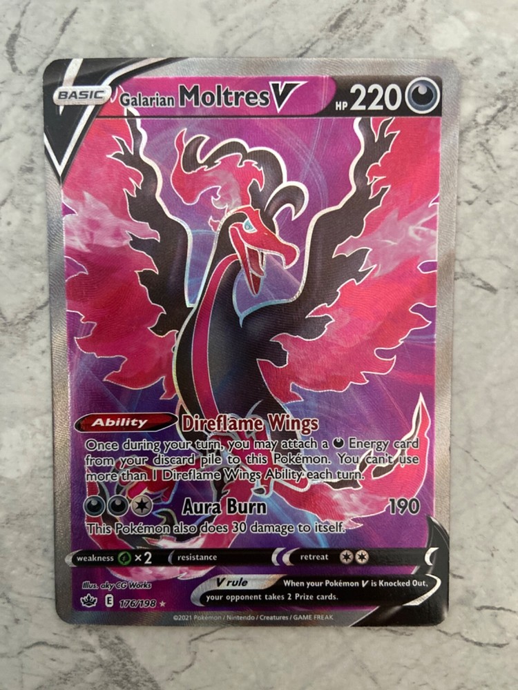Galarian Moltres V (Full Art) 176/198 Swsh06: Sword & Shield - Chilling Reign...
