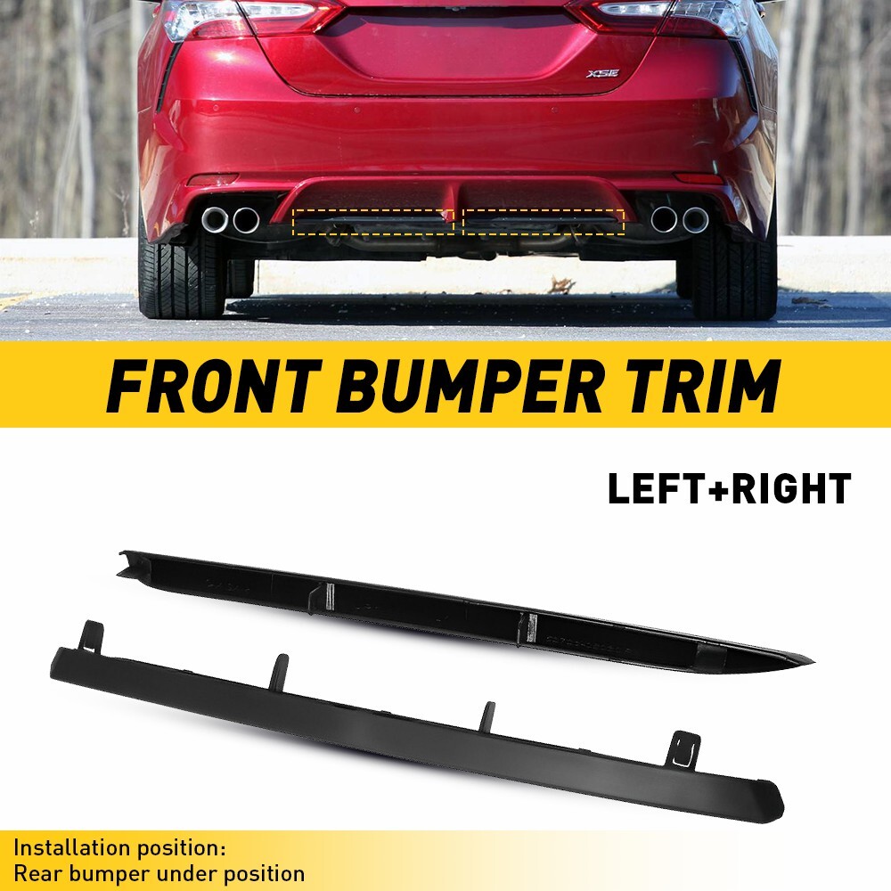 2x Rear Bumper Lower Plate Trim Molding For Cover Toyota Camry SE XSE 2018-2020