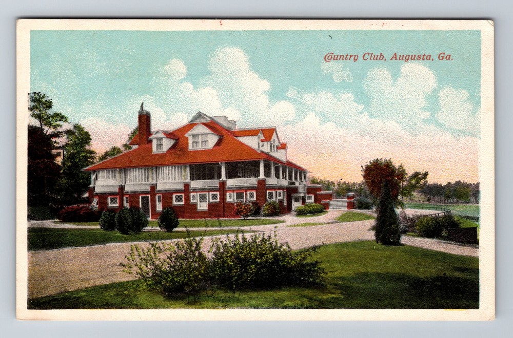 Augusta GA-Georgia, Scenic View Of Country Club, Vintage Postcard