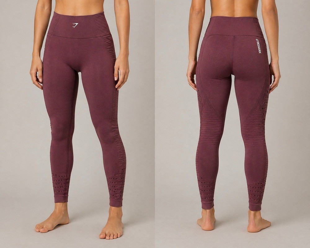 Gymshark Purple High Rise Ankle Leggings Women’s Size M Breathable Logo