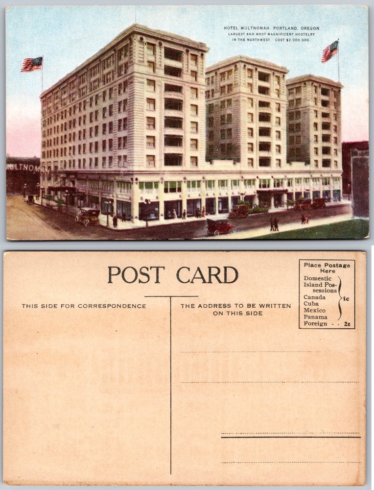 Hotel Multnomah Portland Oregon Postcard