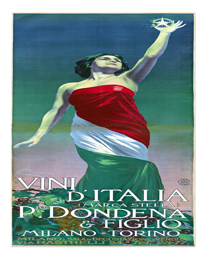 Vintage Italian Wine Advertising Wall Art Poster Premium Quality
