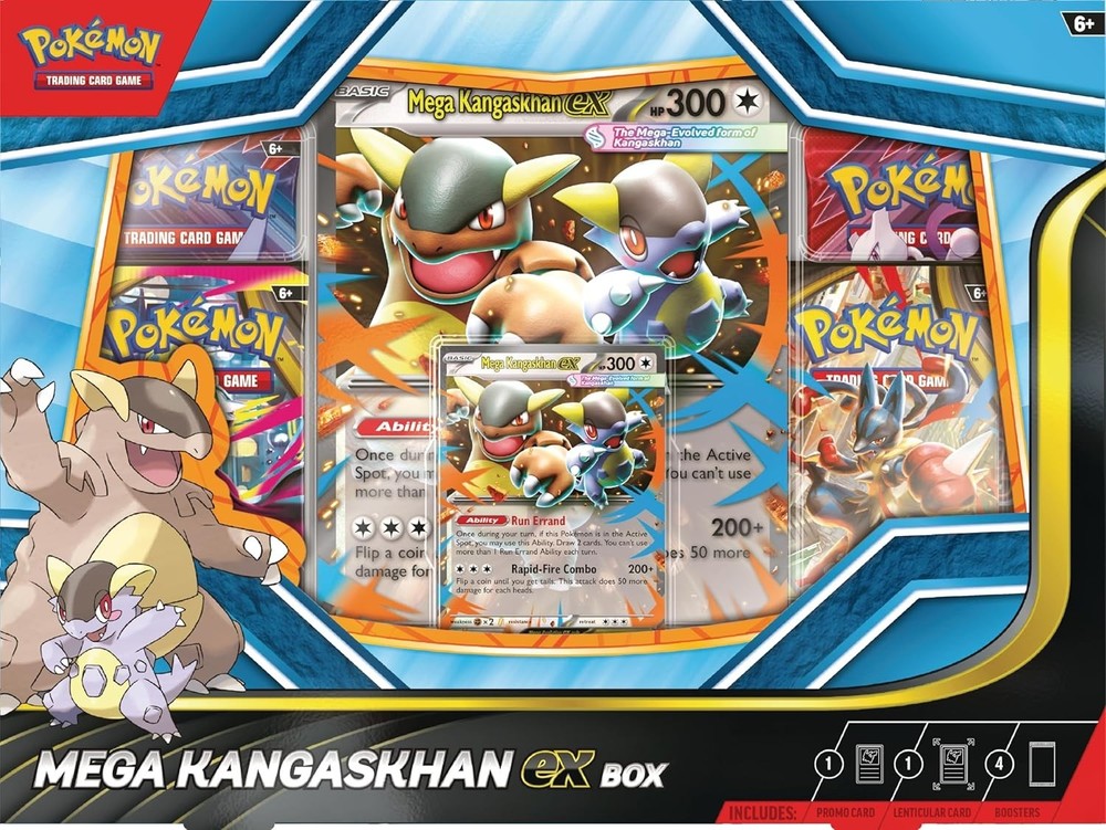 Pokemon TCG Mega Kangaskhan ex Box FACTORY SEALED NEW 4 BOOSTER PACKS!