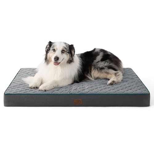 Orthopedic Dog Bed for Extra Large Dogs and Crates in Grey 41x29x4 Inches