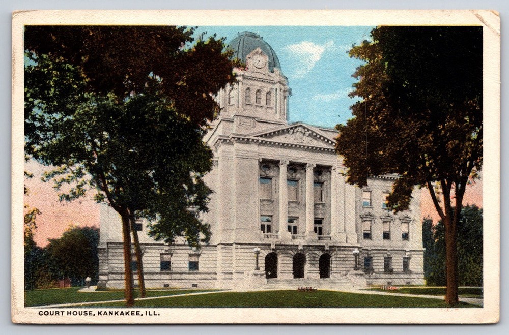 Illinois Postcard Court House Kankakee IL USA Posted 1920