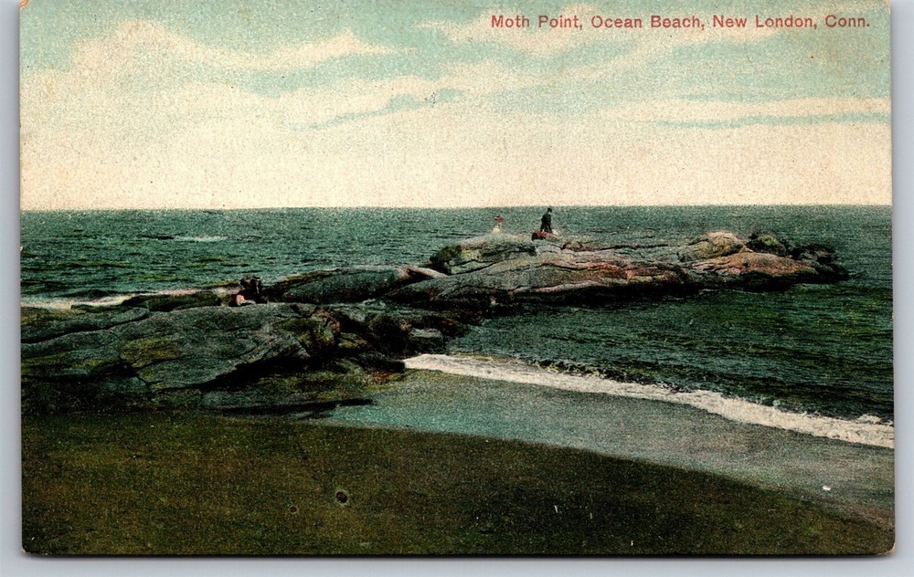 Moth Point Ocean Beach Rocky Point New London CT C1910s Postcard AB4