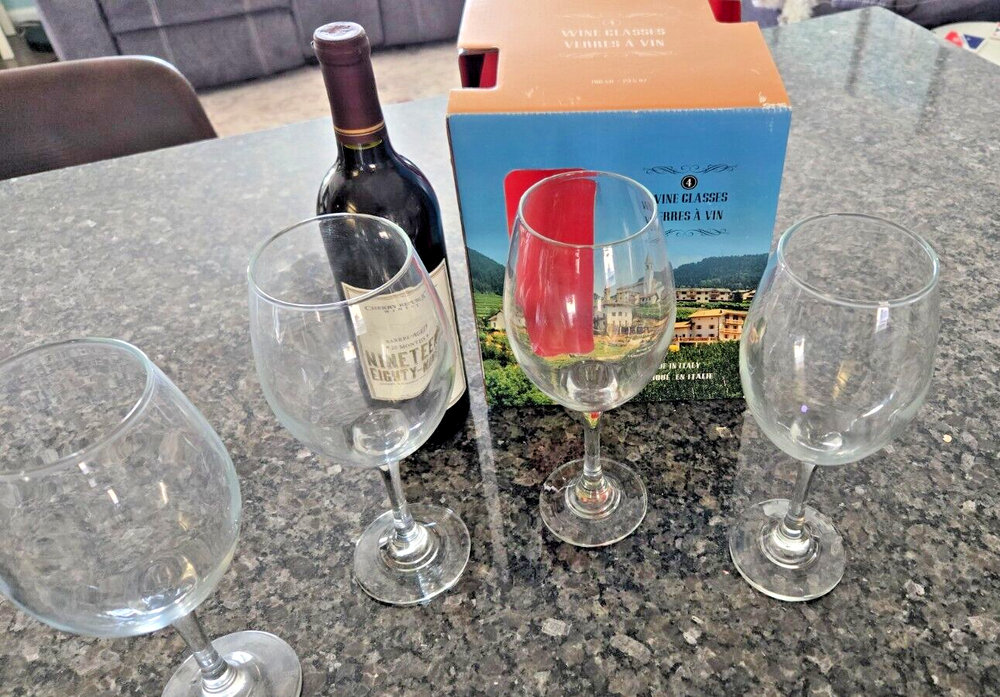 Wine Glasses set Goblets Stemware LARGE 4 piece