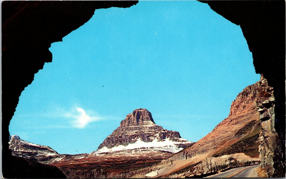 Mt. Clements and Eastside Tunnel Glacier National Park Montana Vintage Postcard