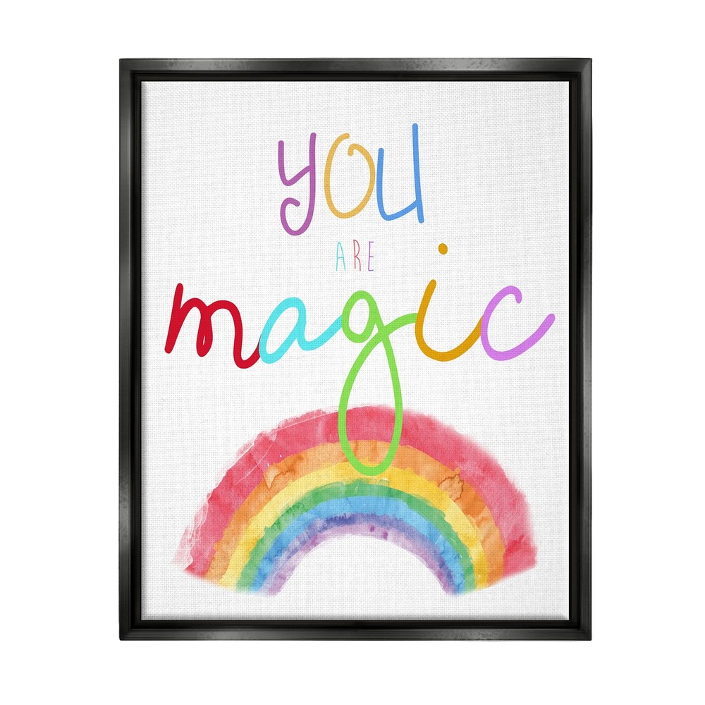 You Are Rainbow Framed Floater Canvas Wall Art by Amanda Murray