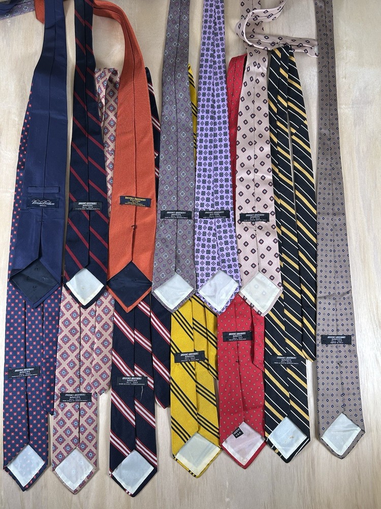 Lot of 13 Vintage Brooks Brothers Makers Silk Cotton Blend Ties Multi Colored