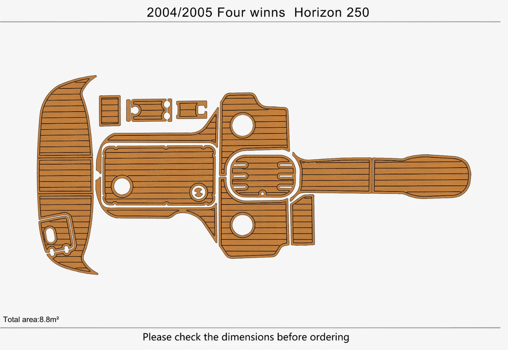 2005 Four Winns 250 Horizon Swim Platform Cockpit EVA Foam Faux Teak Deck Floor